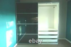 Ikea Pax Uggdal Sliding Doors Large Bedroom Wardrove 2mx2mx66cm Grey Glass