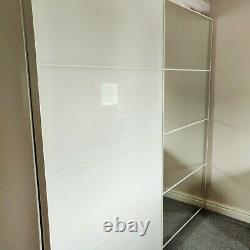 Ikea Pax Wardrobe Mirror & White Glass Sliding Doors, Frames, Rails, Drawers