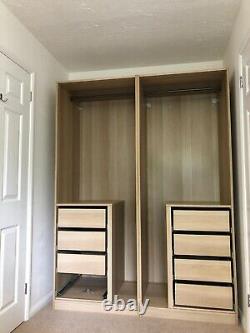 Ikea Pax Wardrobe With Sliding Mirror Doors beech Coloured