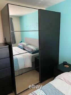 Ikea pax wardrobe sliding mirror door used but great condition black/brown