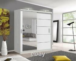 LYON Bedroom Sliding door Wardrobe (5 Sizes) (4 Colour) With LED