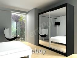 MIRRORED WARDROBE sliding door bedroom hallway living furniture 100cm or 200cm