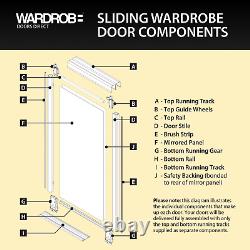 MIRRORED classic sliding wardrobe doors (614mm, 764mm & 919mm doors) DIY kit