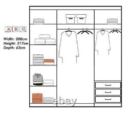 Manhattan Modern High Gloss Sliding Wardrobe Space Storage for Bedroom
