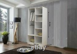 Milan Mirror Sliding Door Wardrobe In White Color And in 6 Sizes
