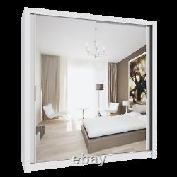 Mirror Sliding Door Wardrobe For Bedroom White Black and grey in all SIZE