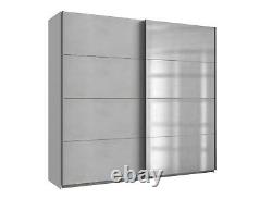 Mirror Wardrobe Sliding Doors German Ernie White Concrete Grey Industrial 2 Door