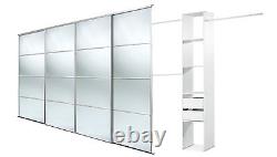 Mirror doors 4 x 36'' 4 pane silver+Basix units. Up to 3607mm (11ft10ins) wide