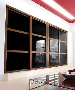 Mirror sliding doors, made to measure, 3 anthracite mirror doors to 2220W x 2235H