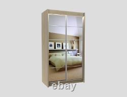 Mirrored Modern Wardrobe 2 Sliding Doors Furniture MRFL120cm