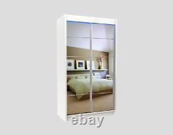 Mirrored Modern Wardrobe 2 Sliding Doors Furniture MRFL120cm