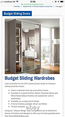 Mirrored Wardrobe Sliding Doors x 4