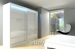 Modern Double Sliding Door WARDROBE with MIRROR / LACOBEL bedroom living hallway