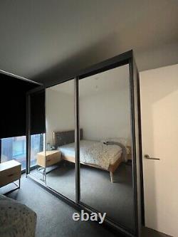 Modern Full Mirror Sliding Door Wardrobe 250cm wide