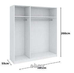 Modern Mirror Sliding Door Wardrobe FREE SHIPPING 3 Day Delivery