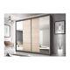 Modern Mirrored Sliding Door Wardrobe Multi 36 In Oak Sonoma & Graphite 233cm