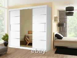 Modern Oslo 2 and 3 Sliding Mirror Door Wardrobe in 4 Size and 4 Color