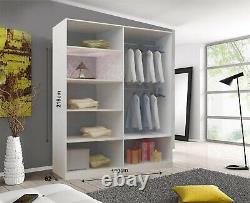 Modern Oslo Beautiful Mirror Wardrobe in White Color and 4 Sizes