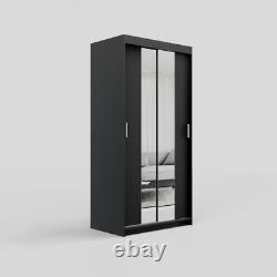 Modern Sliding Door Wardrobe IVY by ELUKS 3 Colours 4 Sizes Optional Drawers
