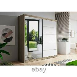 Modern Wardrobes BON 160cm mirrored two sliding doors FREE DELIVERY