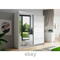 Modern Wardrobes BON 160cm mirrored two sliding doors FREE DELIVERY