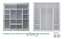 Modern wardrobe 203cm width with 2 sliding doors and 1 Led light