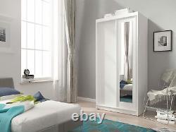 NEW MODERN SLIDING DOOR WARDROBE 100 cm (3ft 3inch) wide SONOMA OAK OR WHITE