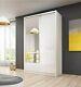 New Modern Sliding Door Wardrobe 130 Cm Wide White Or Sonoma Oak