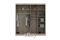 NEW Wardrobe Oak effect with Mirror Sliding Doors Colours available Modern
