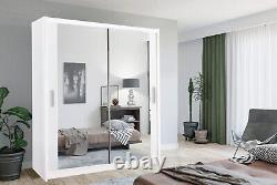 NZ 2&3 Full Mirror Sliding Door Wardrobe In 6 Sizes and 4 Colours