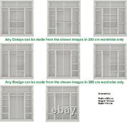 New York 2 Doors Mirrored Sliding Wardrobes in Grey 5 Sizes SEE DESCRIPTION