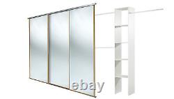 Oak framed mirror doors x3 and Basix unit. Up to 2235mm (7ft 4ins) wide