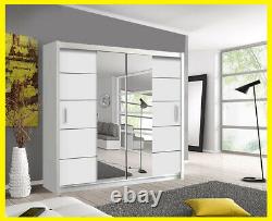 Oslo 2 and 3 Sliding Door Wardrobe With LED Light(Free Delivery Scotland area)