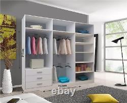 Oslo modern sliding wardrobe Centre Full Mirror with chrome handle