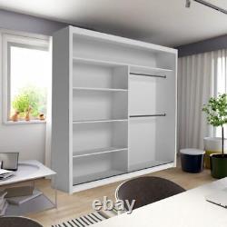 RIO Modern Freestanding Sliding 2 Door Wardrobe Available in 3 Colors, 2 sizes