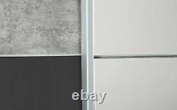 Rauch Korbach Metallic and Stone Grey 2 Door Sliding Wardrobe with Mirror -218cm