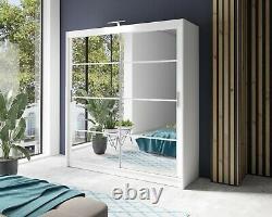 Sliding Door Bedroom Mirror Wardrobe DAKO 1 Optional LED White, Grey, Black