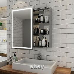 Sliding Door LED Light up Bathroom Mirror Cabinet Shelf Wall Hanging Sensor
