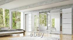 Sliding Robe Doors (Fox) 2 Doors to suit 1785W x 2539H 4 panel silver mirrors