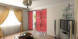 Sliding Robe Doors (Fox) 4 single panel mirror Doors to suit 3635W x 2420H