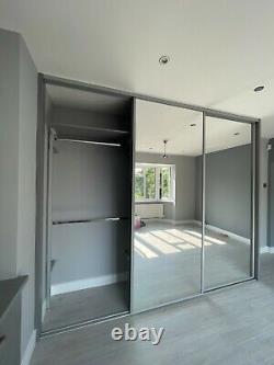 Sliding Wardrobe Custom-Made Doors Silver Mirror 3 Doors Up to 3200mm wide