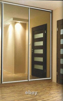 Sliding Wardrobe Custom-Made Doors Silver Mirror 4 Doors Up to 2440mm wide