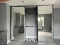 Sliding Wardrobe Custom-Made Doors Silver Mirror 4 Doors Up to 3060mm wide