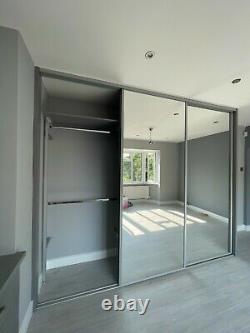 Sliding Wardrobe Custom-Made Doors Silver Mirror 4 Doors Up to 4890mm wide