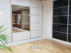 Sliding Wardrobe Doors DIY High Gloss Mirrored 950mm x 2000mm Track and Rail