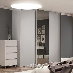 Spacepro Dove Grey Frame & Panel With Mirrored Classic Sliding Door Kit