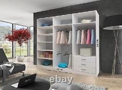 Stylish Bedroom Sliding Wardrobe with LED Light Ample Storage Space & Design