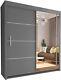 Stylish Modern Sliding Doors Wardrobe For Bedroom, Matt Finish, White, Black, Grey