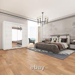 Stylish Modern Sliding Doors wardrobe for Bedroom, Matt finish, White, Black, Grey