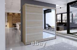 Tally 3- Brand New Wardrobe With Sliding Doors, Full Door Mirror, Sonoma Oak